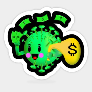 cute and funny virus corona cartoon character 3d Sticker